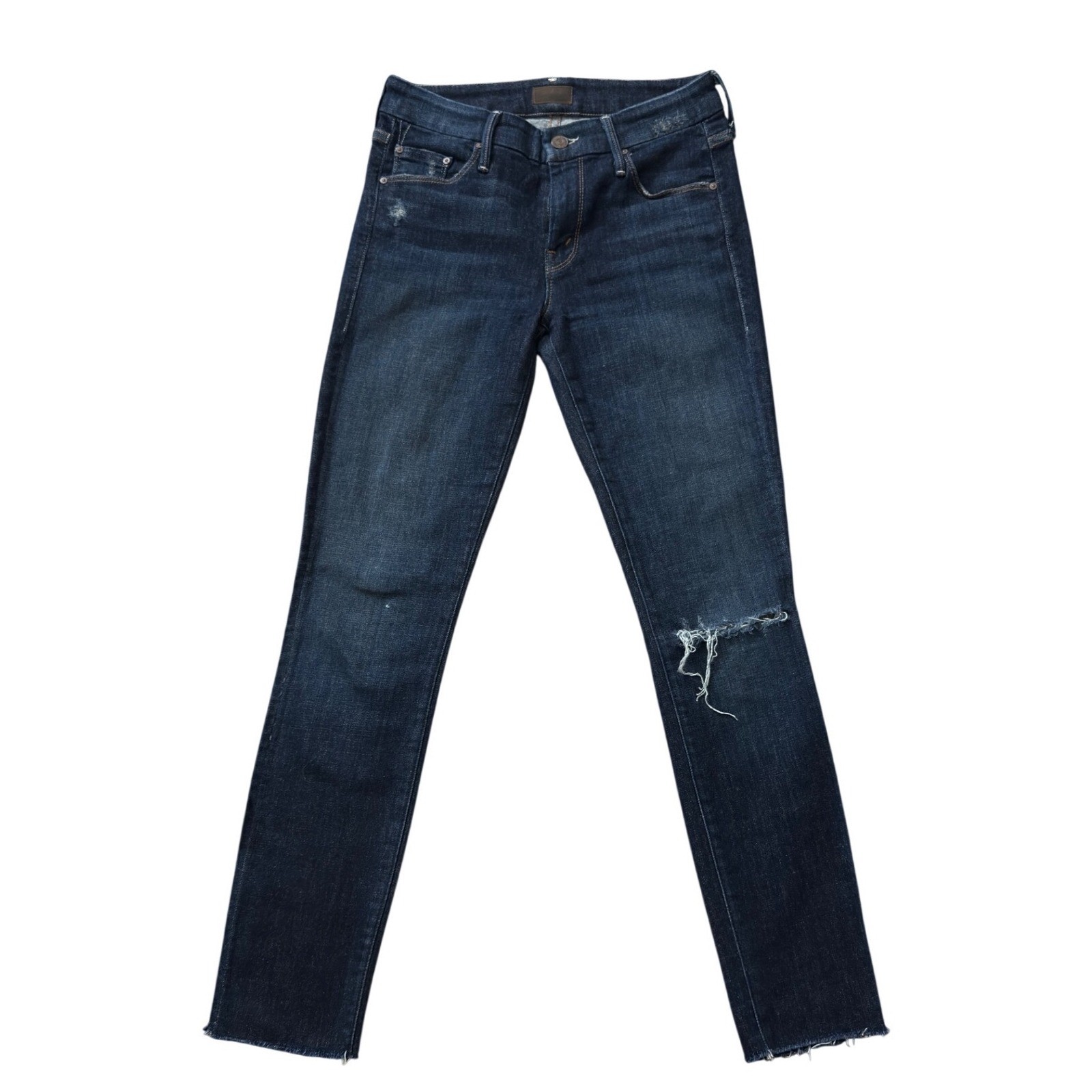 Mother Looker Ankle Fray Jeans Partner in Crime Distressed Skinny Size 26 kk17