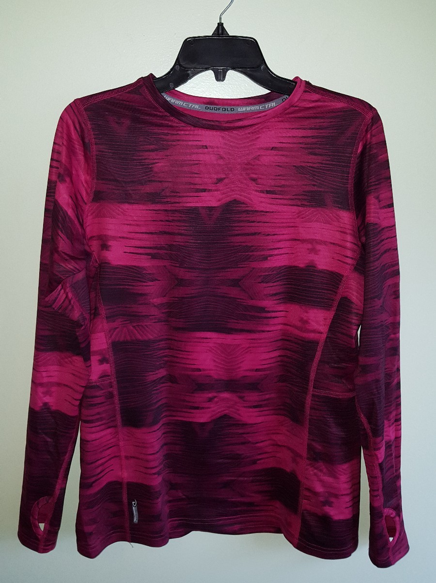 Champion Women’s S M L XL Varitherm Duofold Long Sleeve Shirt BERRY Thermal Warm