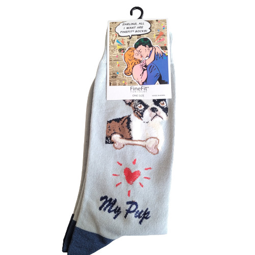 Boston Terrier Dog Socks Fun Novelty Dress Casual Unisex SOX FineFit One Size