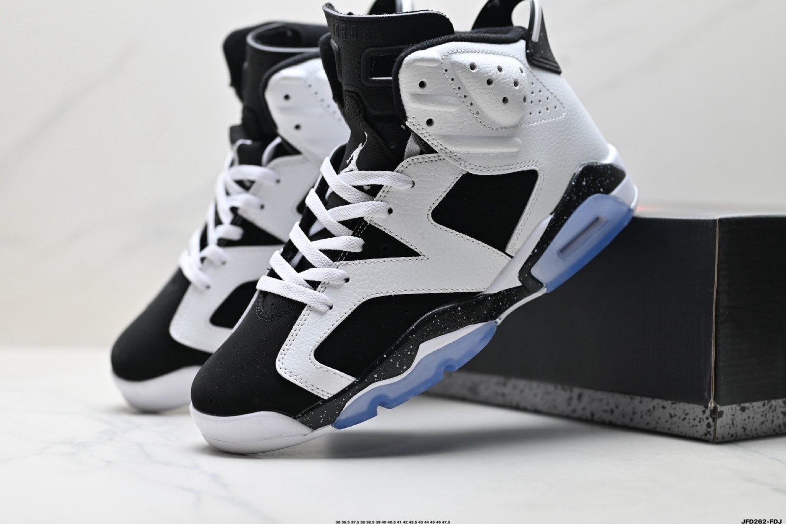 CT8529-108 New NK J*rdan6 Retro High Top Men’s Black White Size 4-13