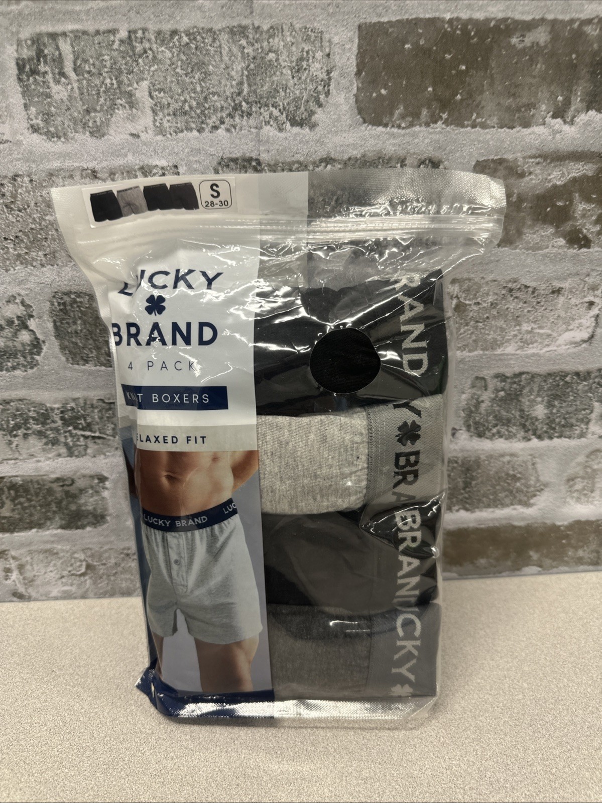 NWT Lucky Brand Small Men’s 4pk. Stretch Boxer Briefs Assorted Blacks And Grays