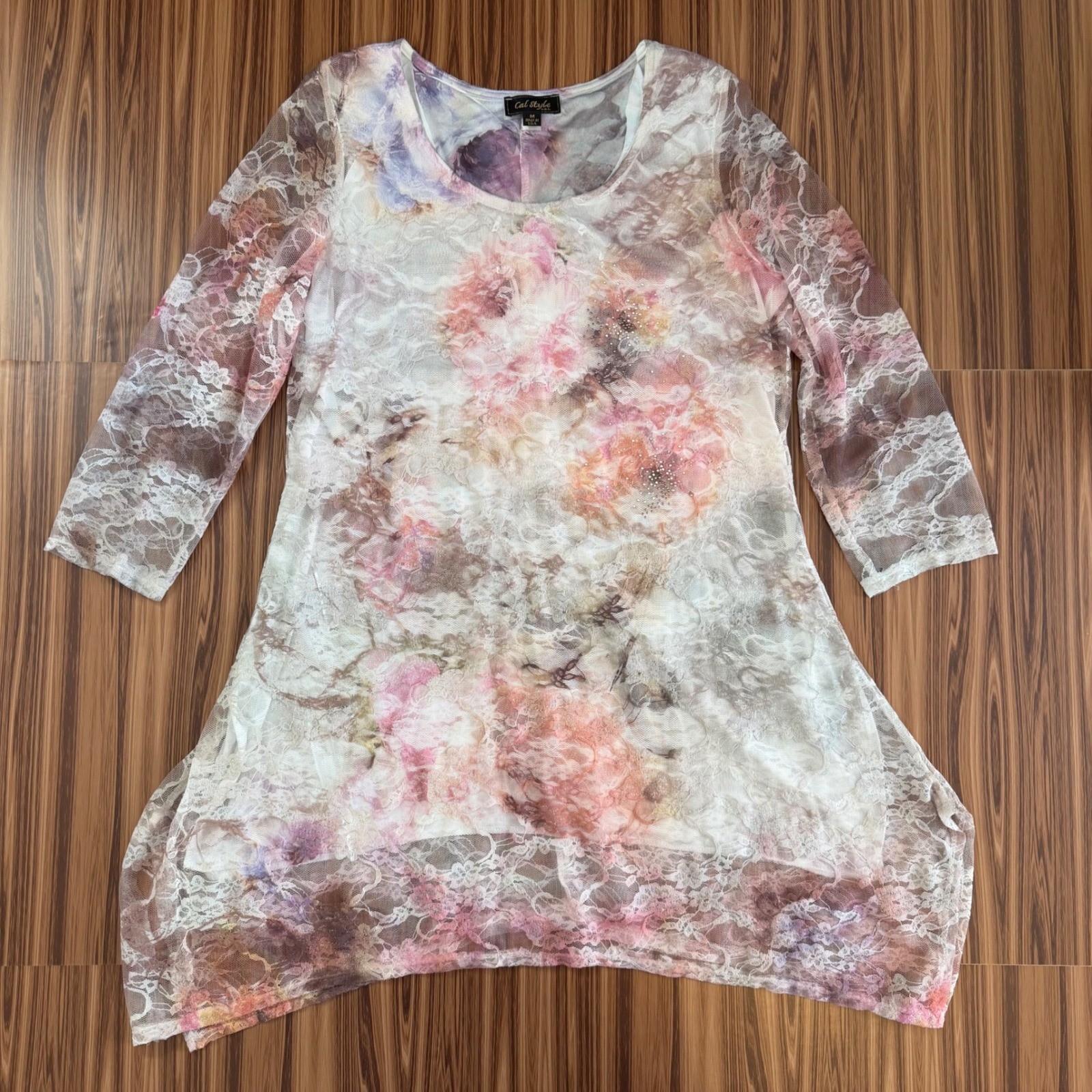 Lace Tunic Top Fairycore Ethereal Whimsigoth Romantic Bohemian Art-to-Wear Sz M