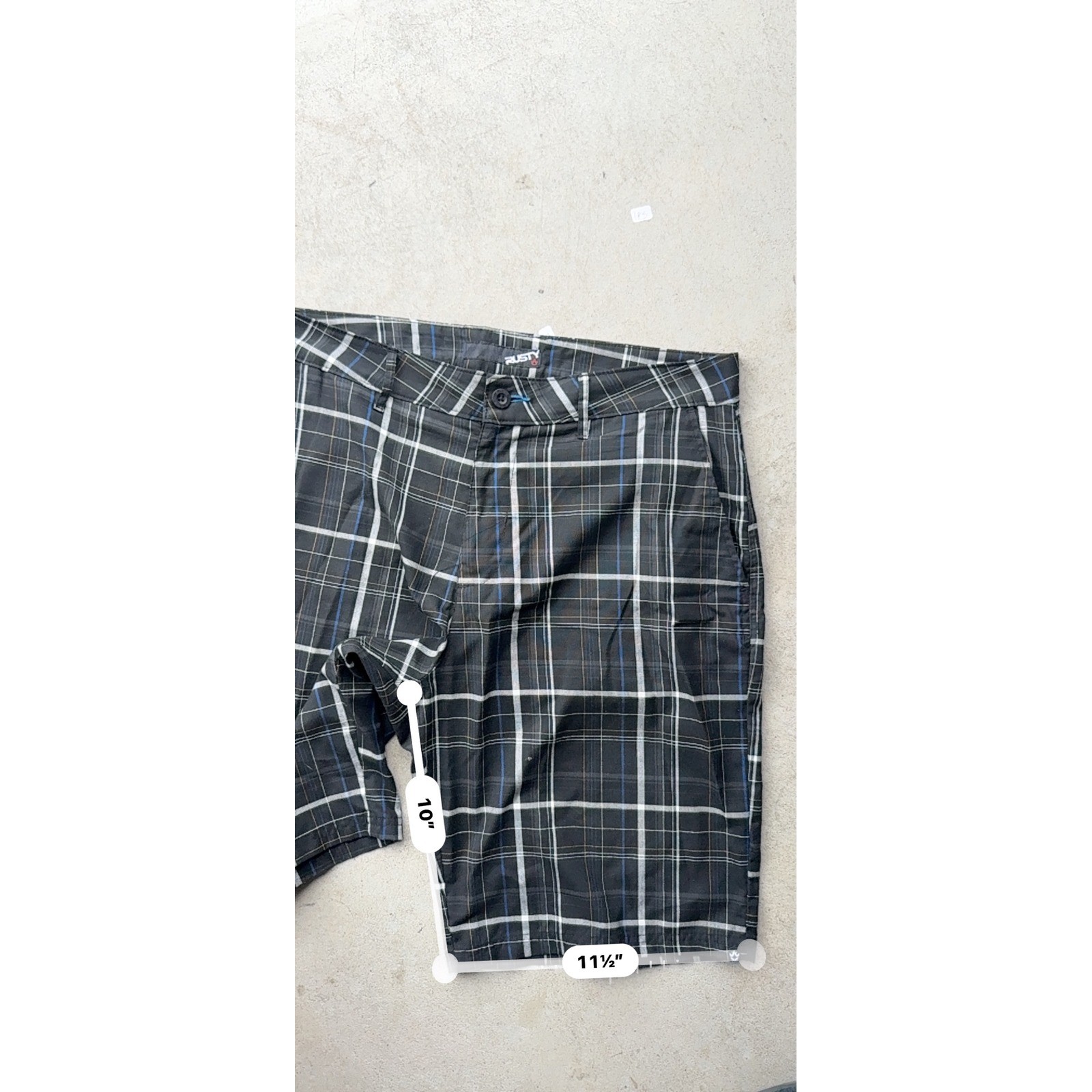 Y2K Mens Rusty Plaid Surf Skate Casual Goth Grunge Biker Walk Shorts 34