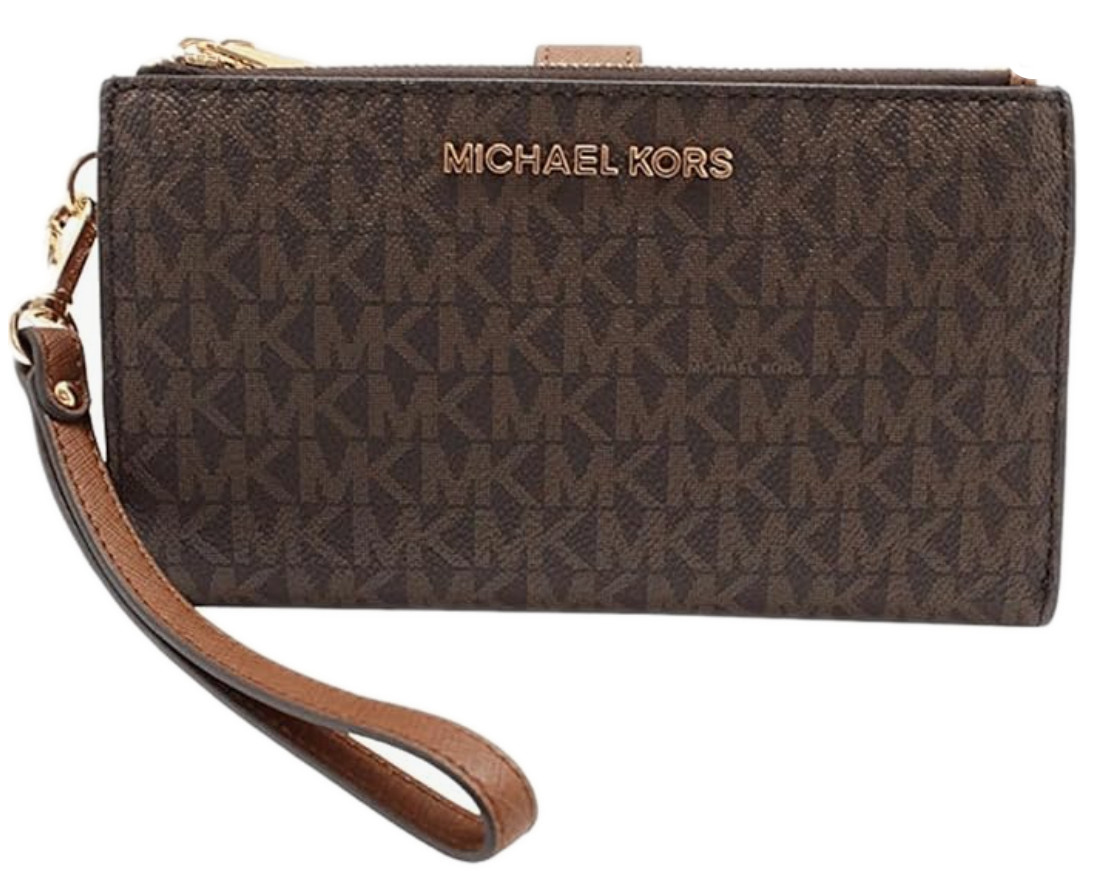 Michael Kors MK Jet Set Travel Double Zip Phone Wristlet Wallet