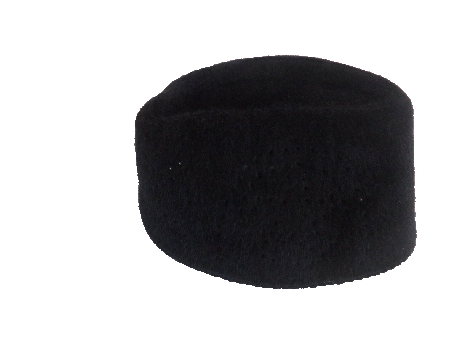 Men’s Black Handmade African Traditional Fur Perch Hats. One Size. 20 Inches Cir
