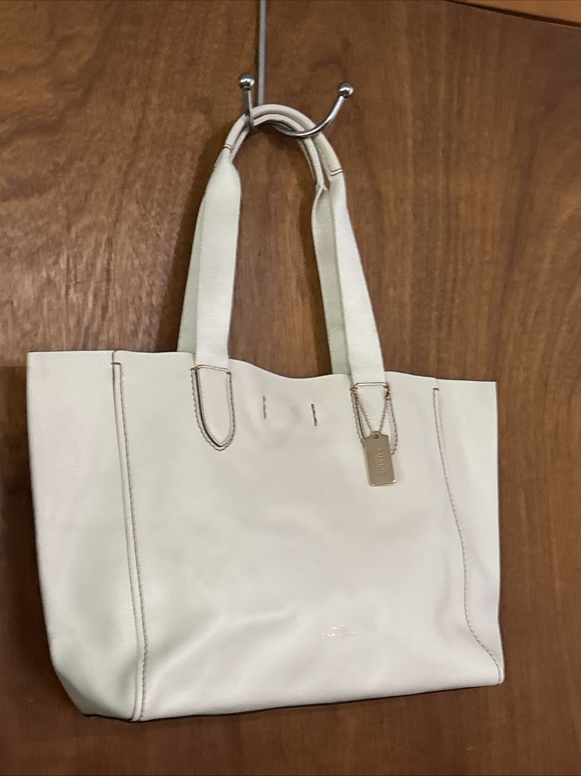 Authentic NWT Coach H2298-58660 Chalk Leather Derby Tote Bag