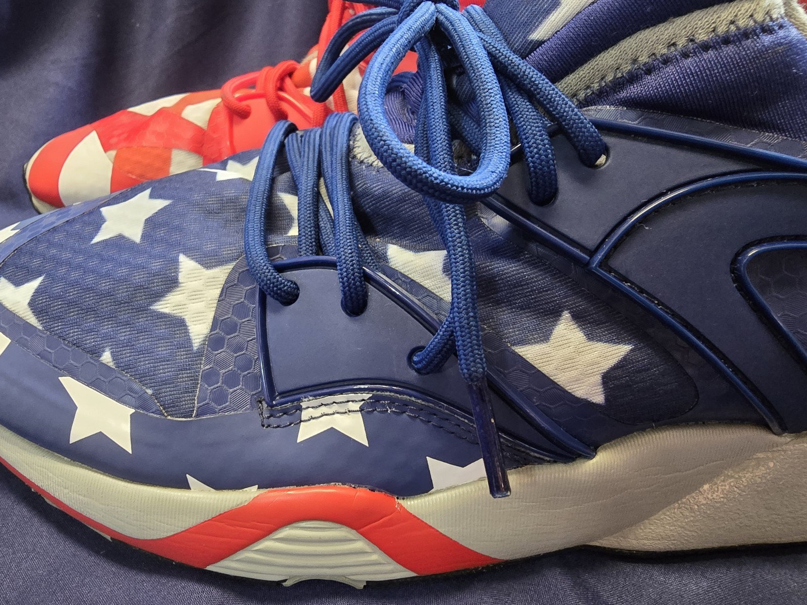 Puma Blaze Of Glory Red White Blue USA America Star Sneaker 362096-01 Mens Sz 10
