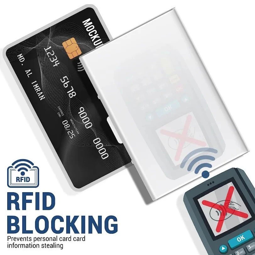 RFID Blocking Credit Card Holder Slim Aluminum Metal Wallet Case