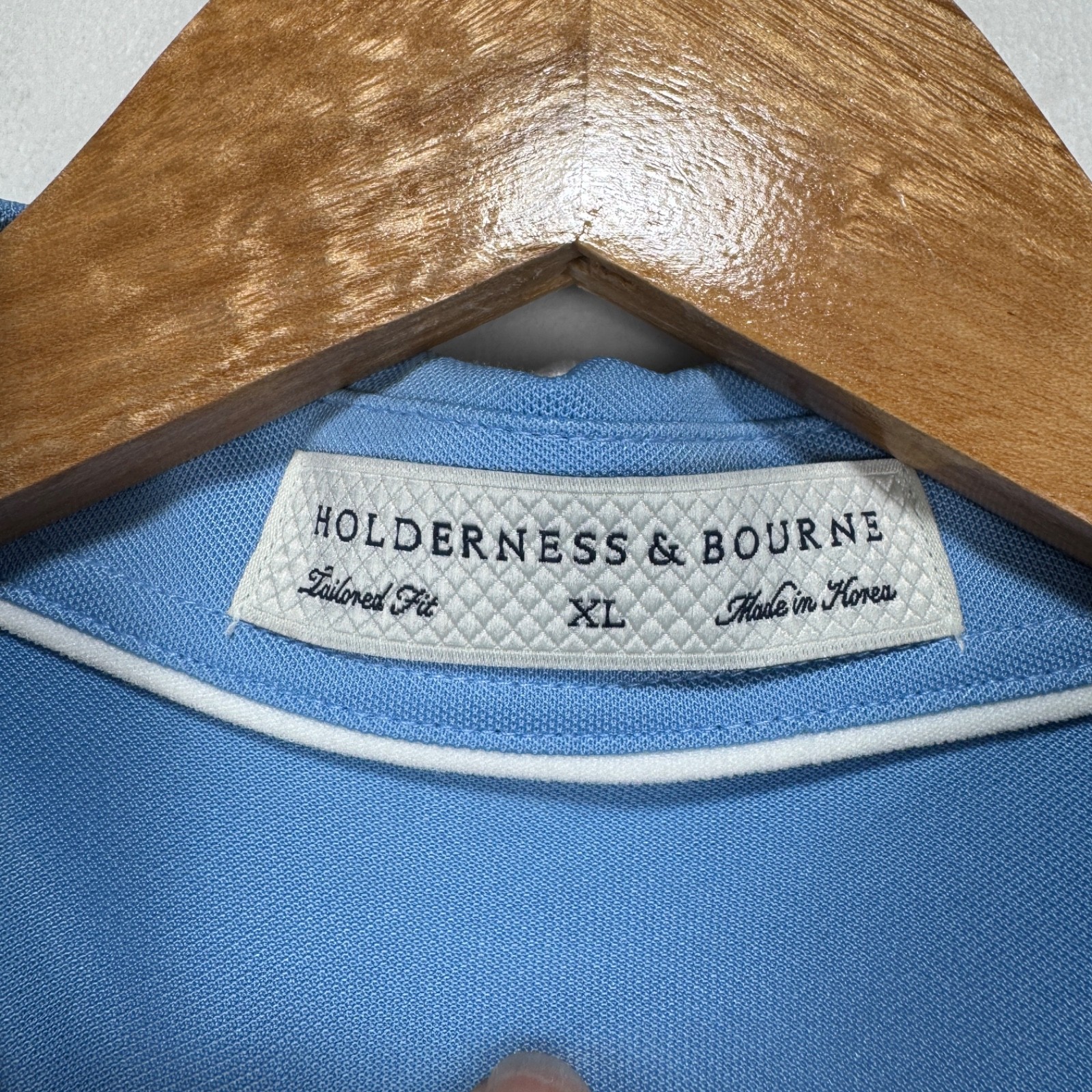 Holderness & Bourne Performance Polo Shirt Men XL Blue Golf Windsor Cutaway