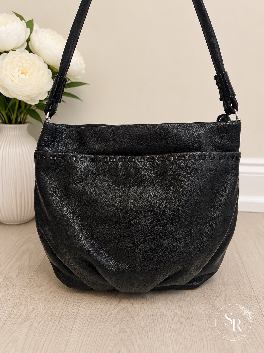 Brighton Rhumba Cut Out Scroll Leather Shoulder Bag Dust Bag MSRP $350