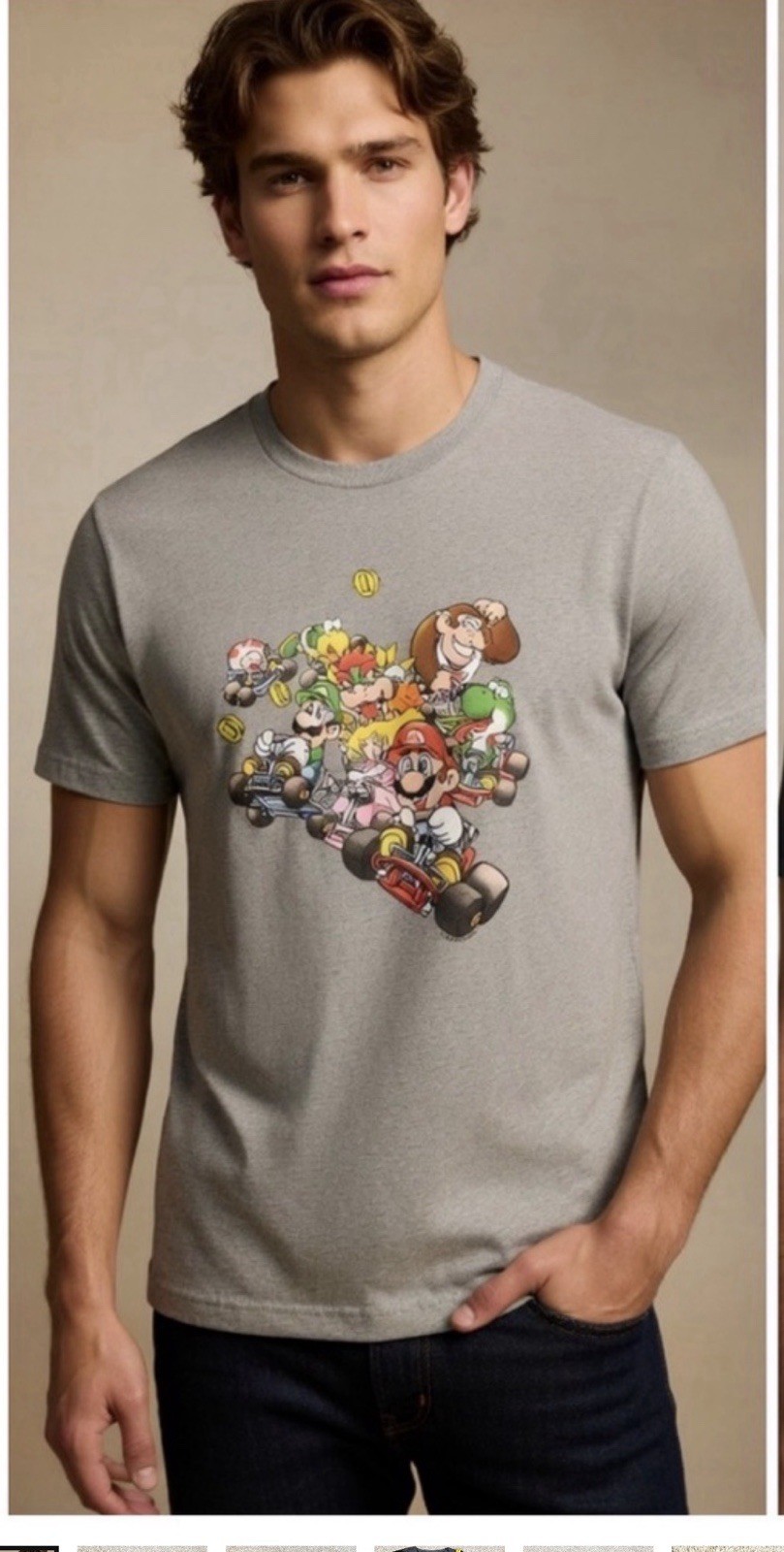 Abercrombie & Fitch Mens Graphic Super Mario Bros T-Shirt Medium