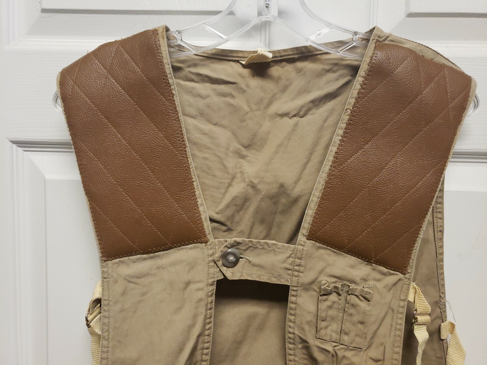 Vtg Men Hunting Jacket Vest Size M Vinyl Trim 2 Pocket 2 Shell