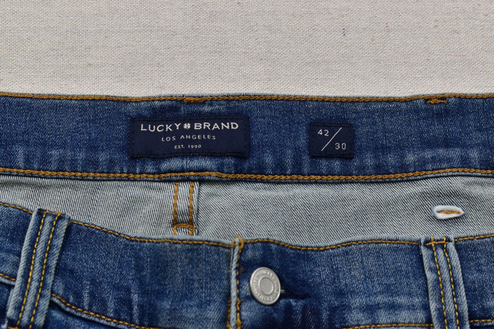 NEW Lucky Brand 411 Athletic Taper Men’s Hana 37.5 42×30 Stretch Blue Denim Jean