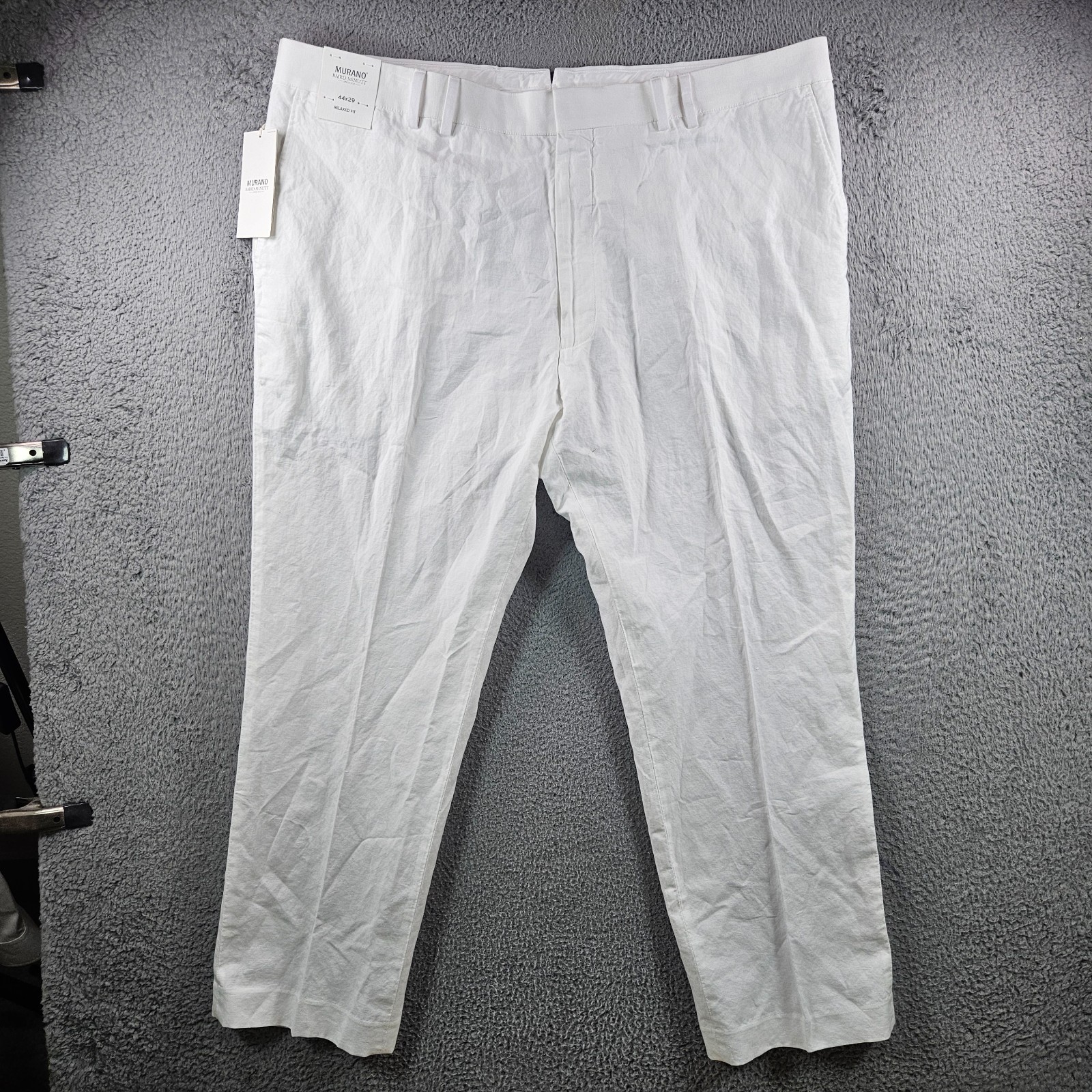 $115 NEW Baird Mcnutt Murano Linen Pants Men 44 x 29 Relaxed Fit White