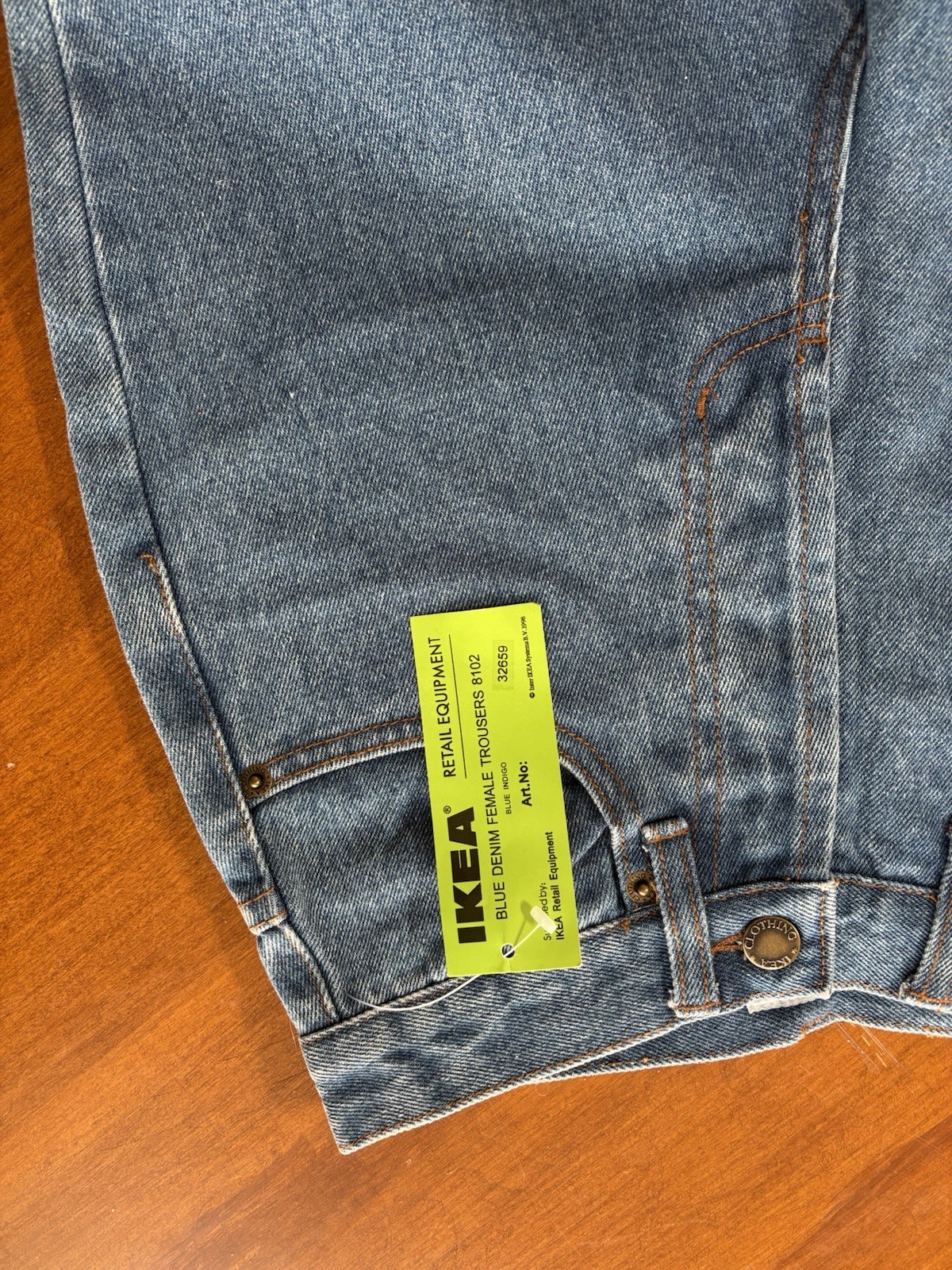 Vintage IKEA Employee Blue Denim Jeans Women’s Retail Equipment New With Tags