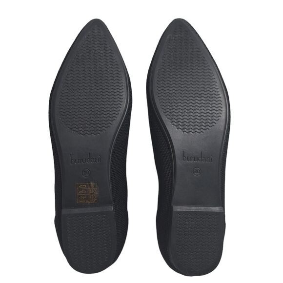 Burudani Black Knit Mary Jane Flats Women’s Size 10 Comfort Slip-On Shoes Pointy