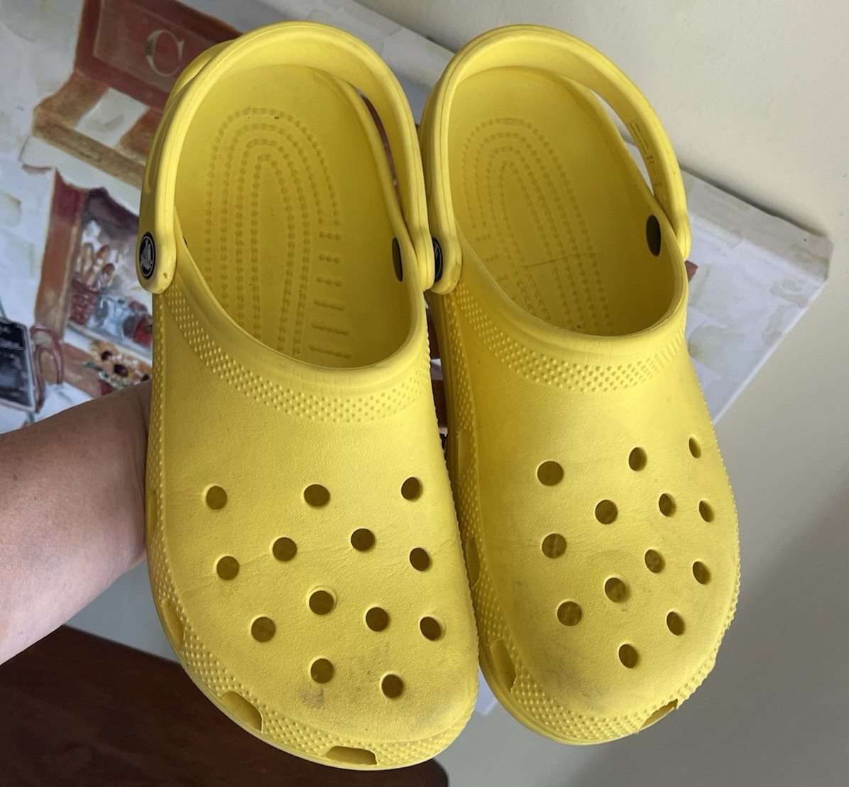 Crocs Classic Clogs Comfort Slip On Yellow Casual Shoes W 9 M 7 Water Shoes