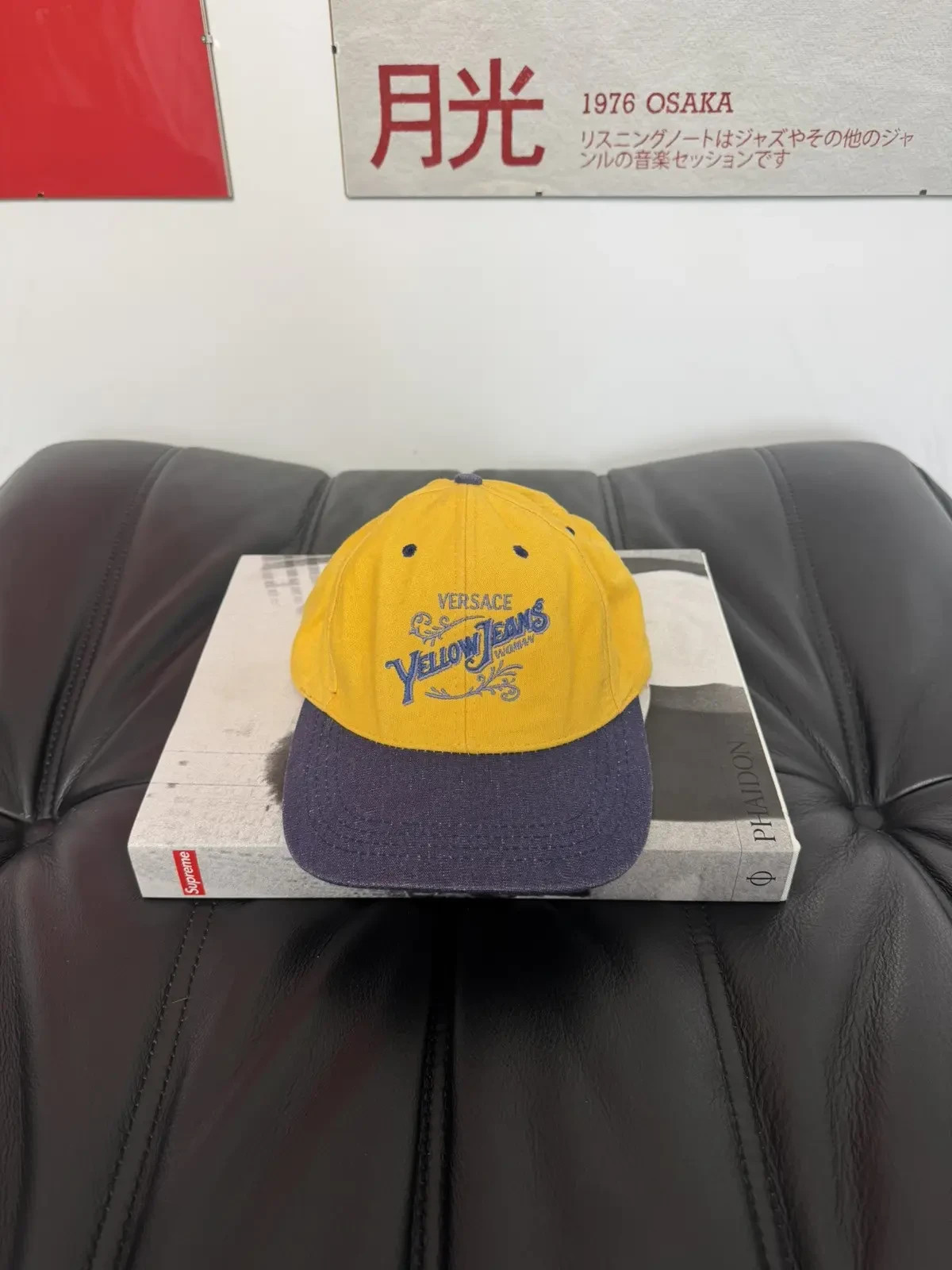 Vintage 90s Gianni Versace “Yellow Jeans” Desinger Hat Cap