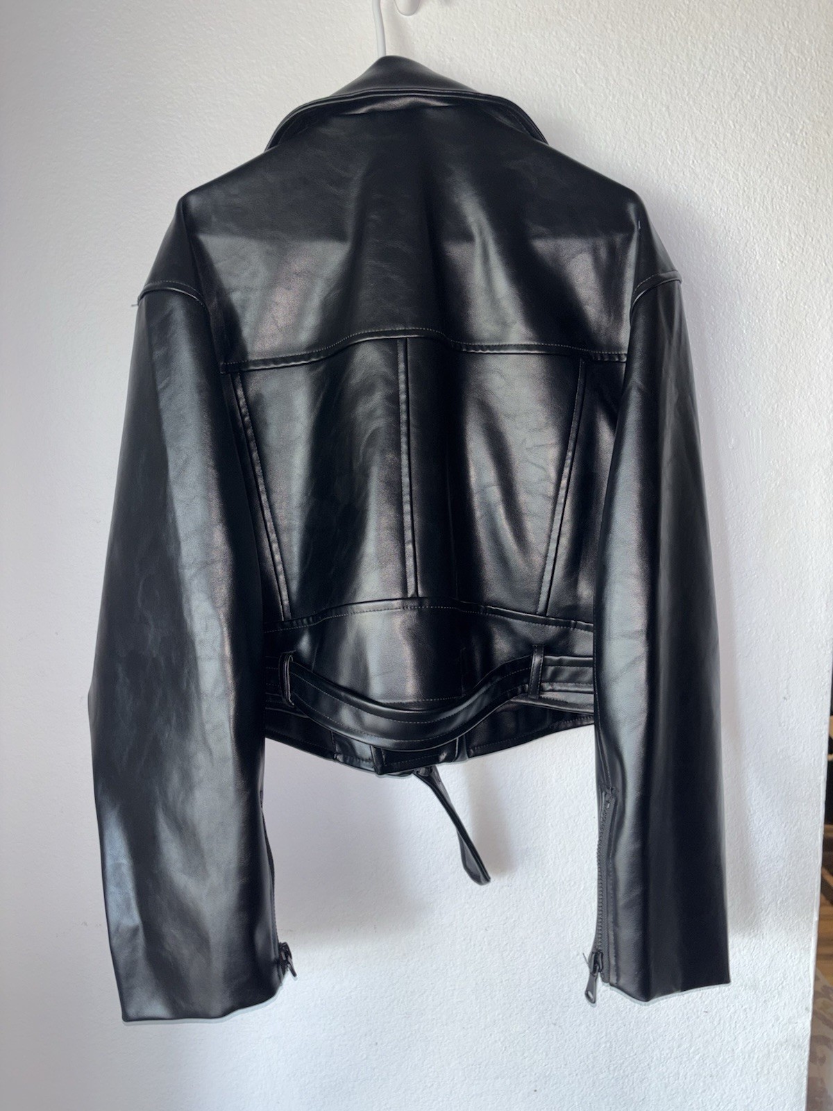 Brand new Lioness Women’s Oversized Biker Jacket Black Faux Leather, Size XL