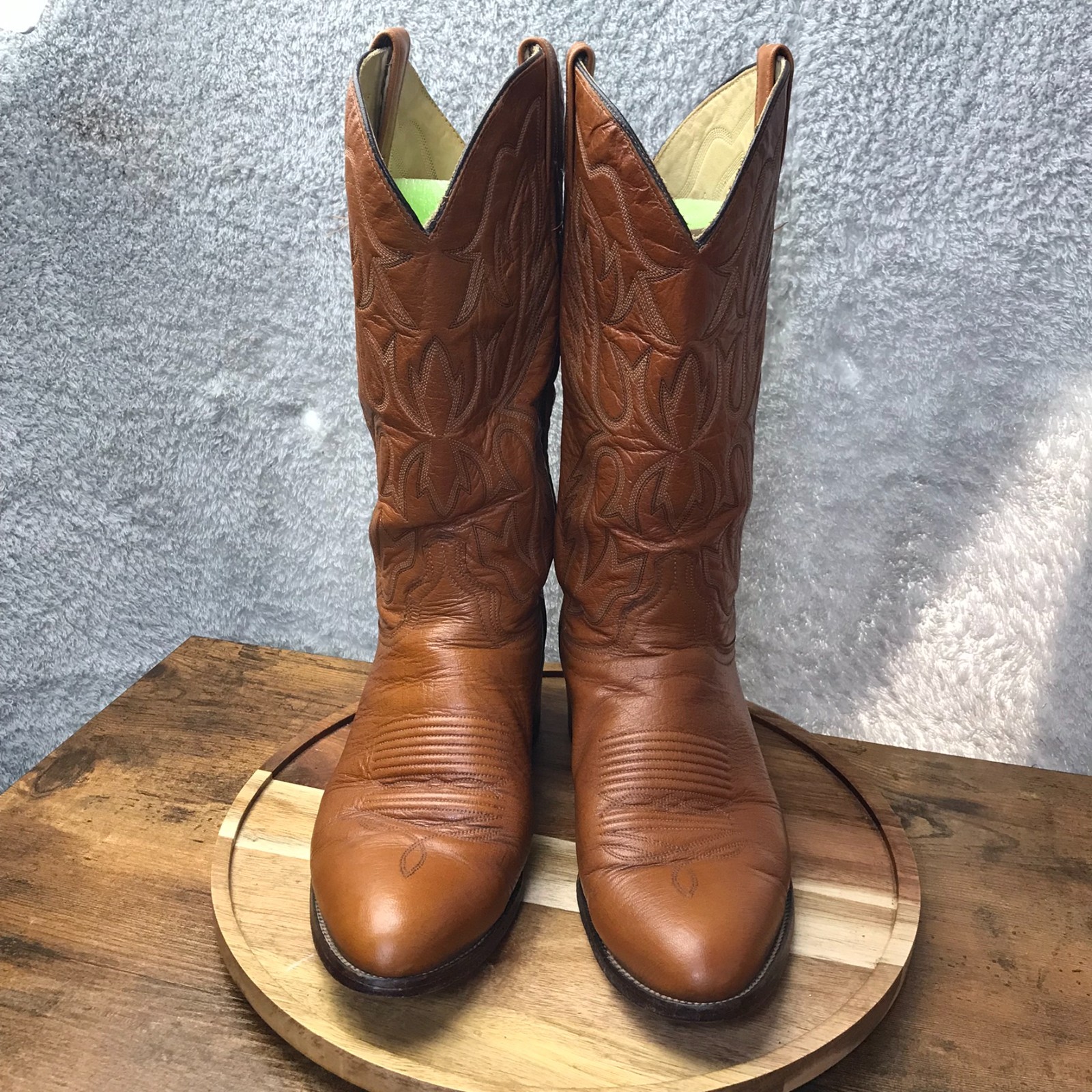 Drover J Chisholm Western Boots Mens 10.5D Brown Leather All American Made Rodeo