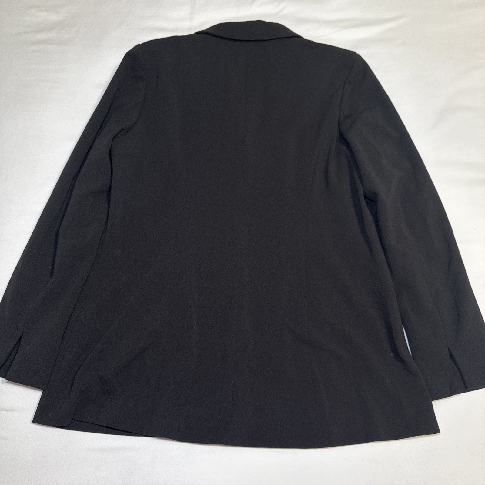 Dennis by Dennis Basso Ponte Knit Lined Blazer Black Mid Length Womens 12 EUC