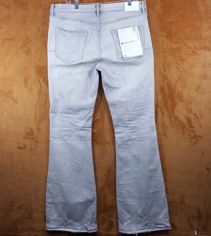 PURPLE BRAND Mens Jeans Size 30 Light Gray Wash Flare Leg Slim Fit P004 $320