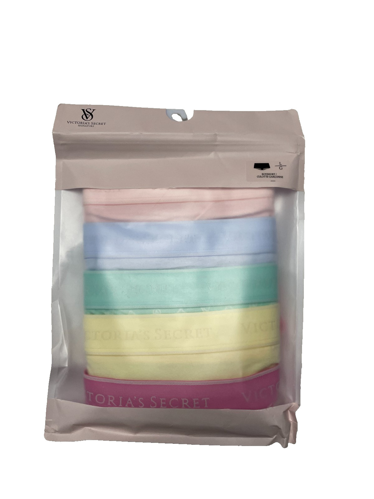 Victoria Secret PINK Boyshorts 5 Pair Pack Womens Large Bright Multicolors