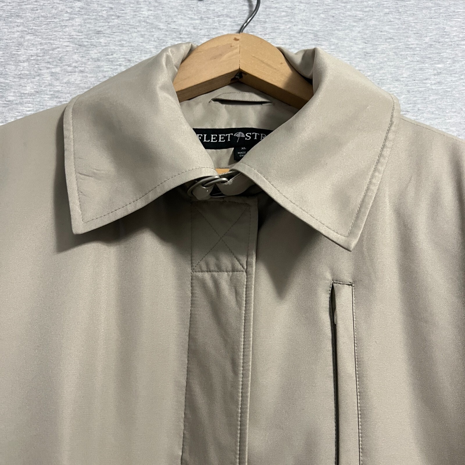 Fleet Street Womens Trench Coat Extra Large Beige Khaki Lightweight Rain Relaxed
