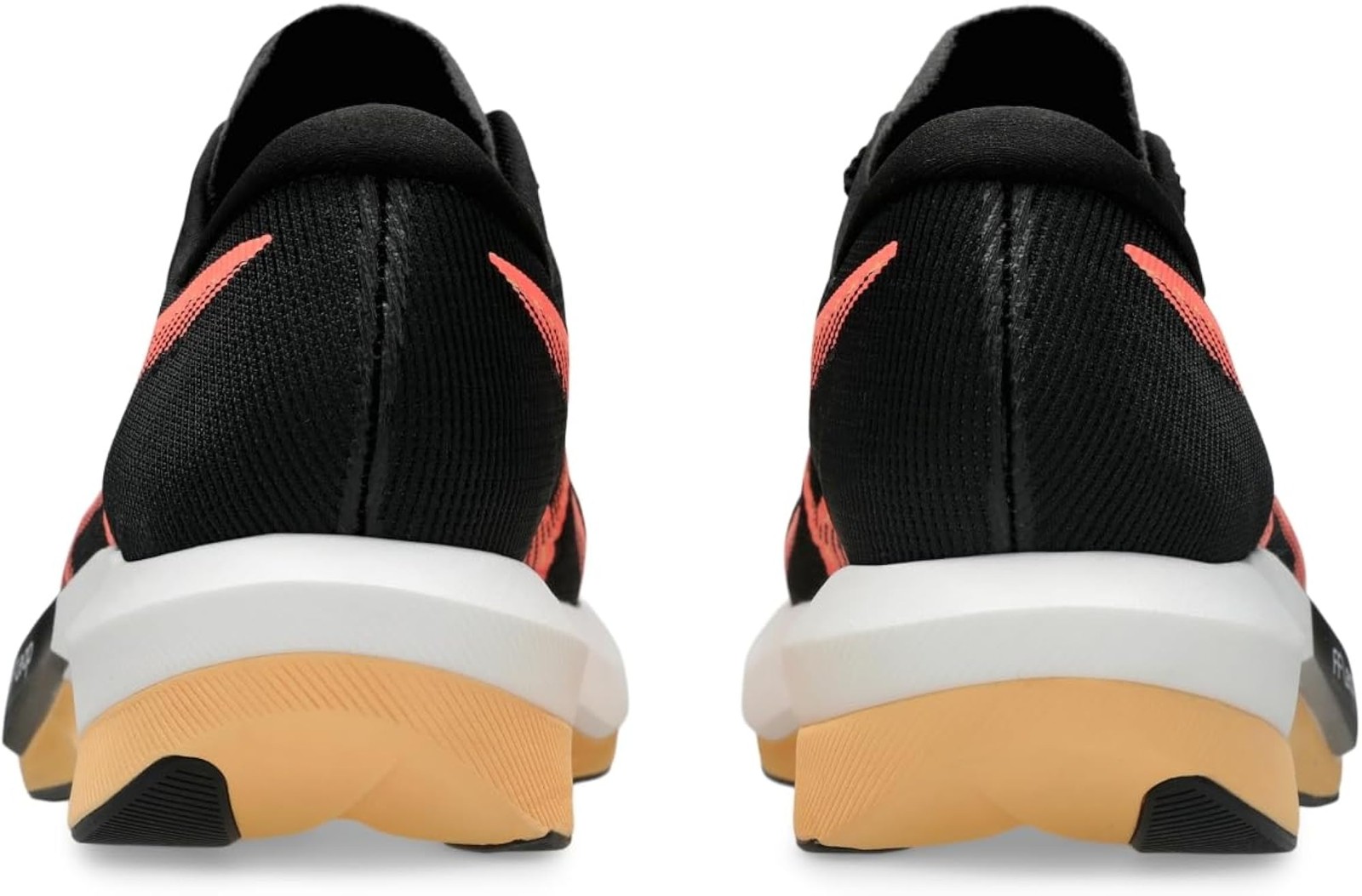 ASICS Unisex Magic Speed 5 Running Shoes – Black/Sun Coral – 11 Women/9.5 Men
