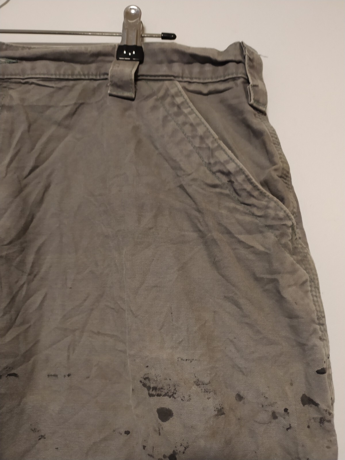 Carhartt Shorts Mens W40 Grey Cargo Utility Carpenter B147 FAT Paint Marks Work