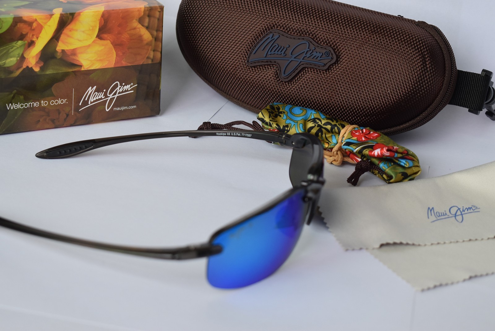 Maui Jim Sunglasses B407-11 Ho’okipa Grey Frame / Blue Hawaii Polarized Lenses