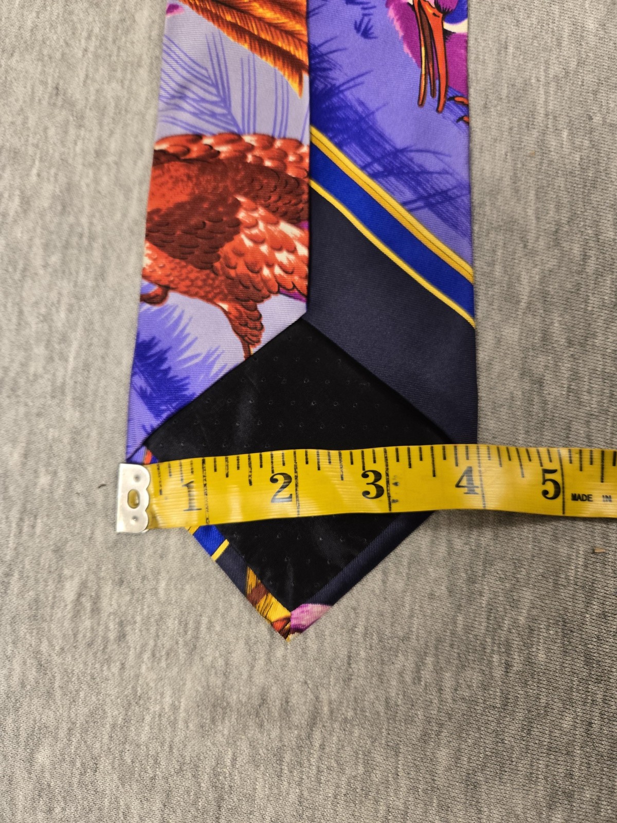 Gianni Versace Tie Mens One Size Multicolor Silk Bird Baroque Print Designer