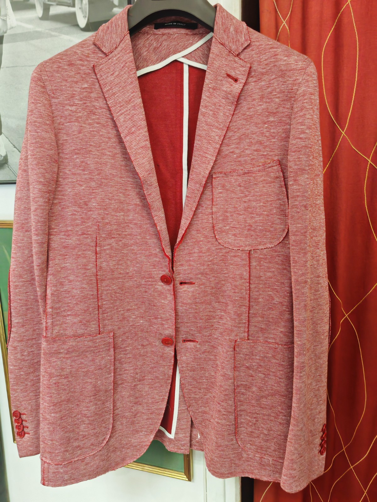 TAGLIATORE 700€ Men’s Blazer Jacket Linen & Cotton Size EU48 ( S ) Made in Italy