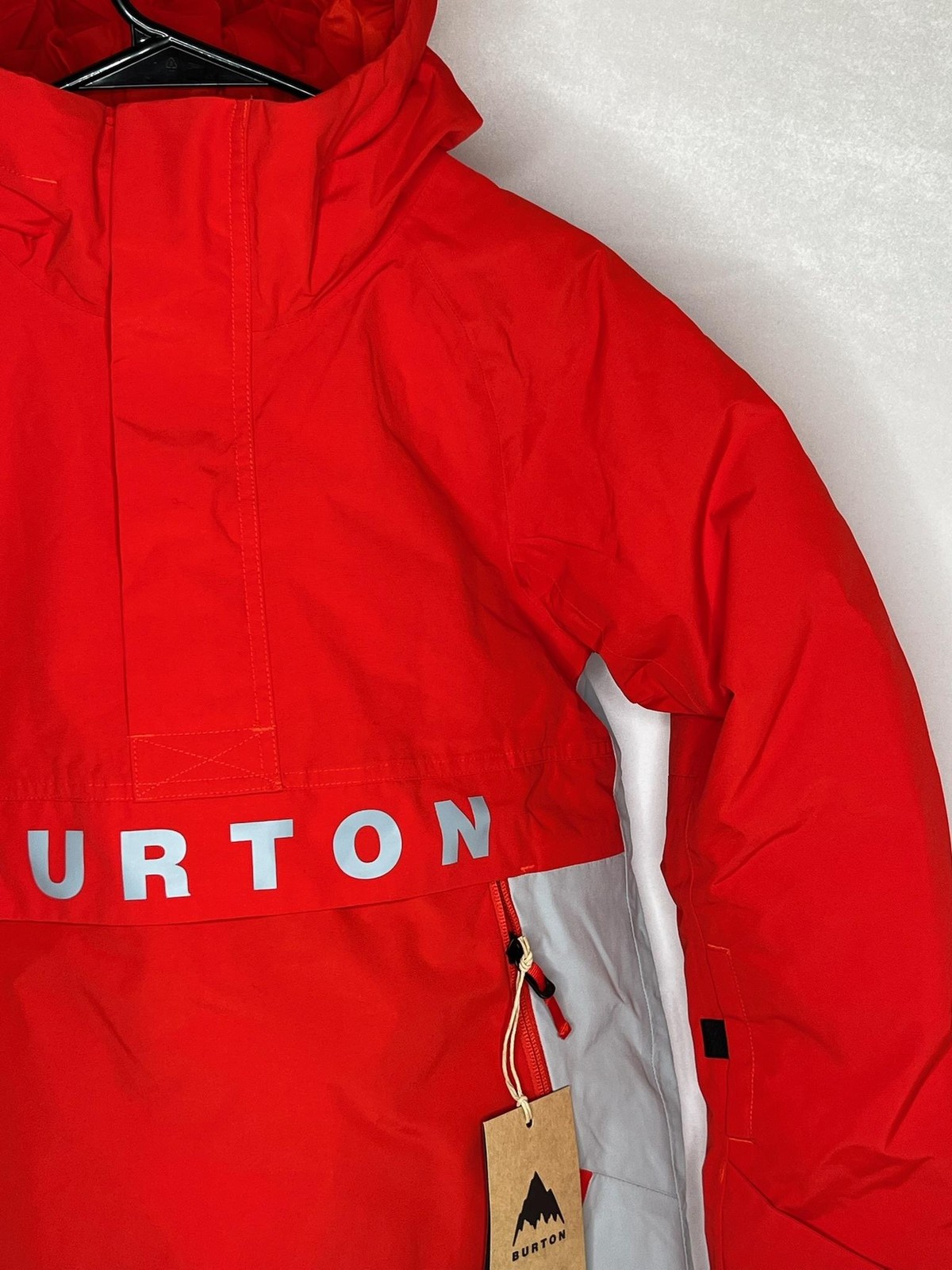 Burton K Frostner Anorak Jacket Youth 10 Red Gray Insulated Ski Pullover NEW