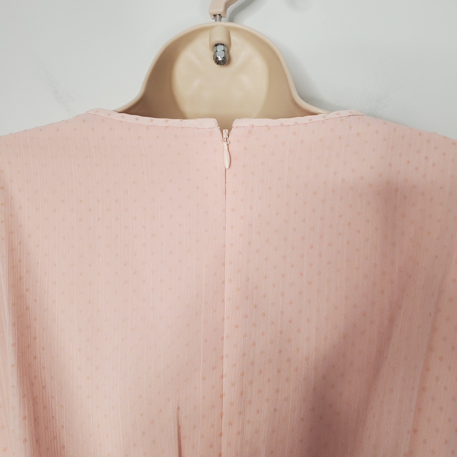 Gal Meets Glam Louise Swiss Dot Keyhole Flared Maxi Dress Powder Pink Size 6