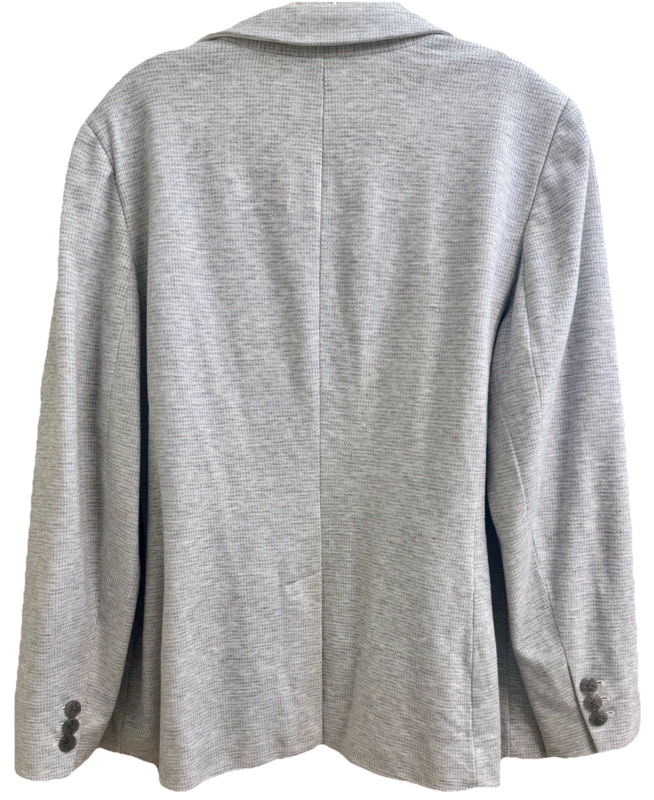 TALBOTS Aberdeen Knit Blazer Jacket Heather Gray Two Button Stretch Comfort (1X)