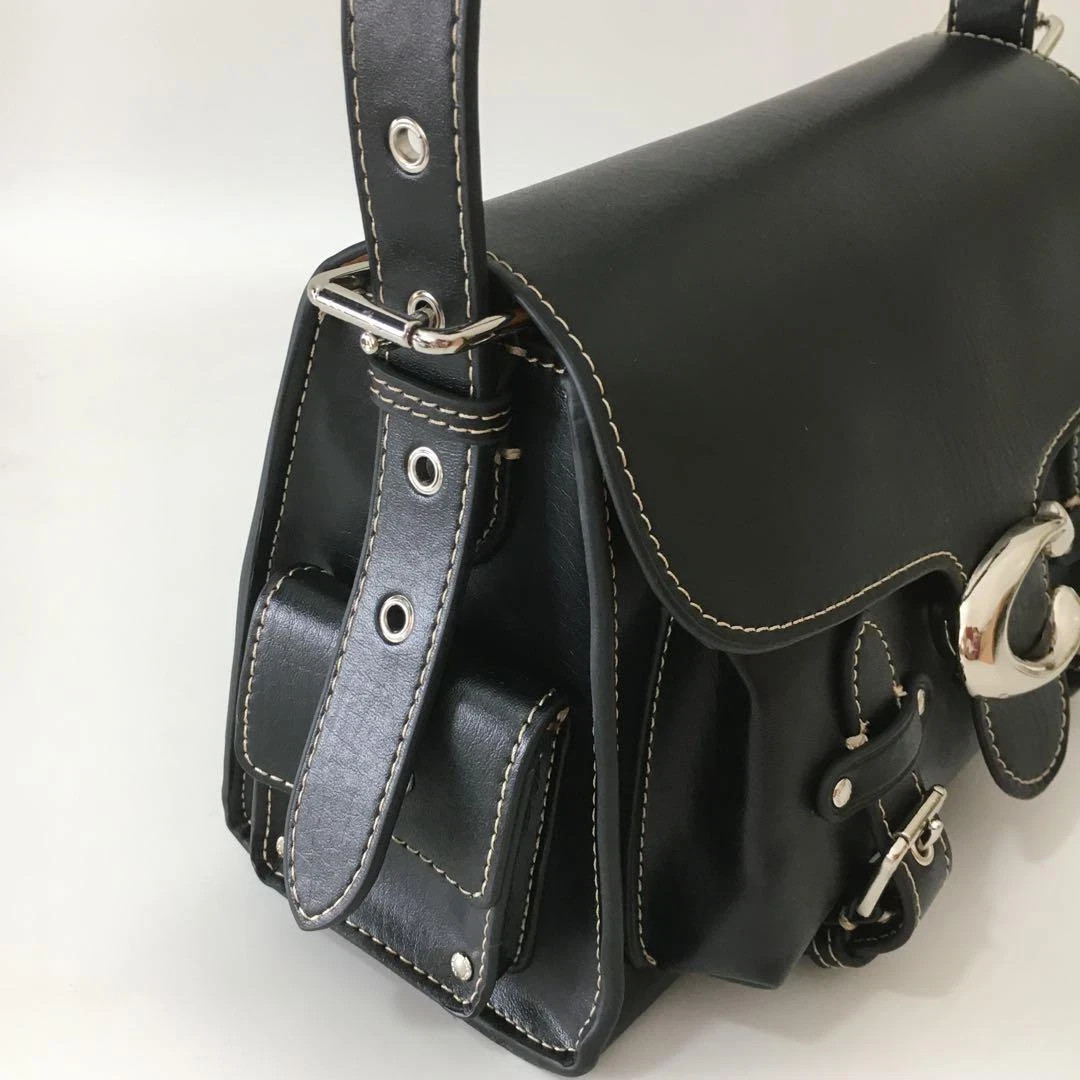 Coach CT721 Cargo Soft Tabby Shoulder Bag Black Crossbody Pre-Owned