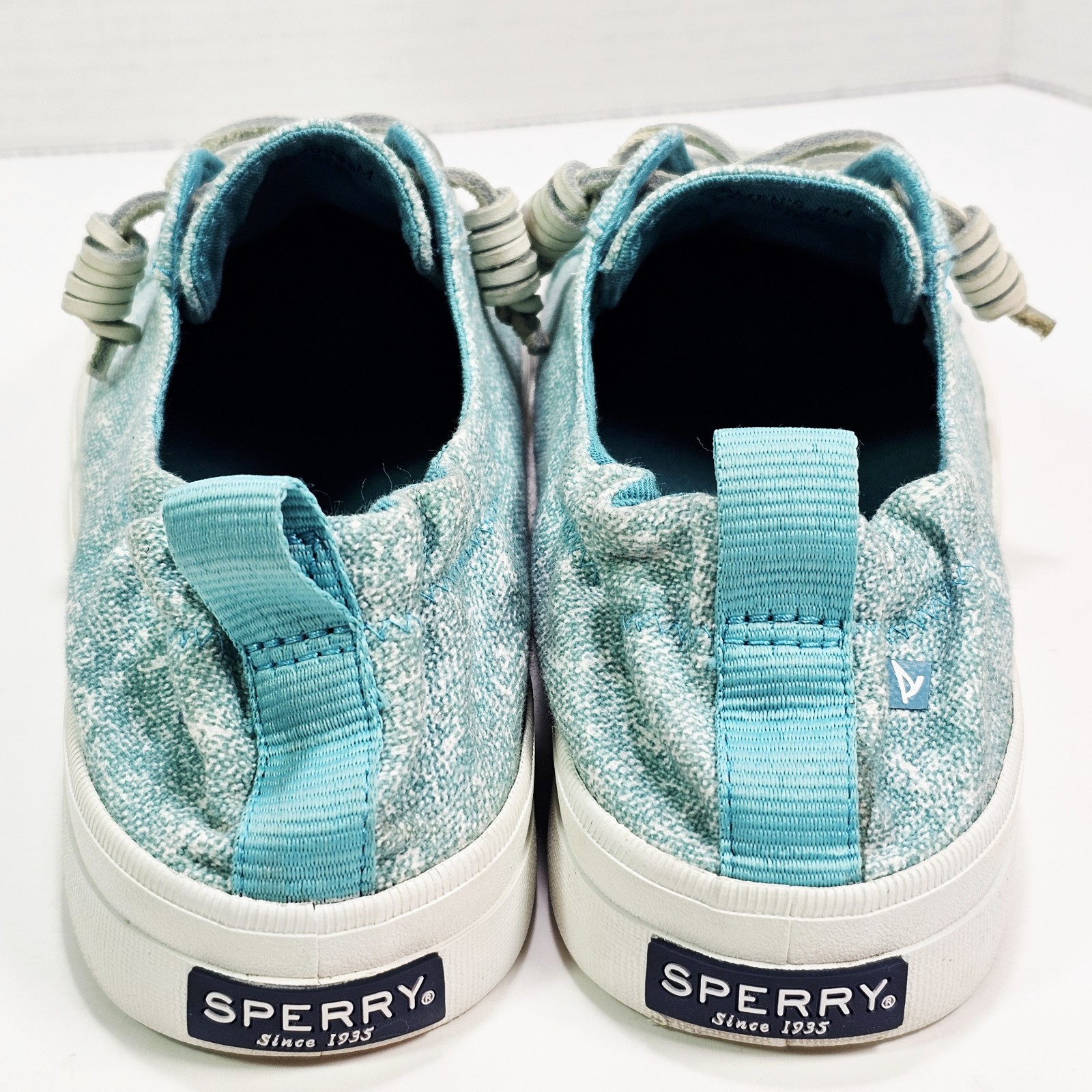 Sperry Top-Sider Womens 8.0 M Crest Ebb Canvas Sandwash Sneakers Teal Slip-on