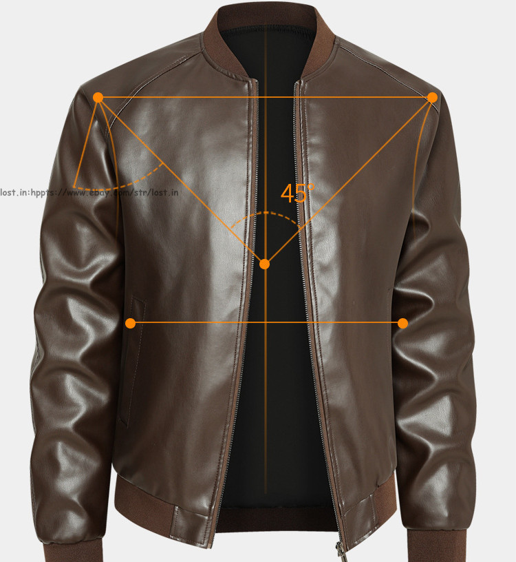 Men Faux Leather Outerwear Motorcycle Jacket Casual Stand Collar PU Biker Coats