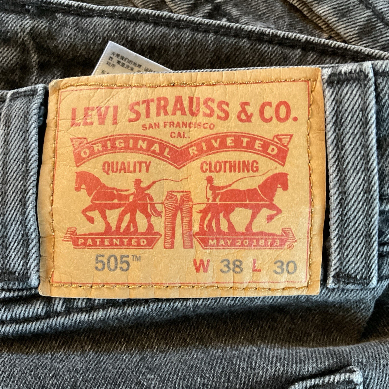 Levi’s 505 Jeans Classic Straight Leg Washed Black Men’s Size 38×30