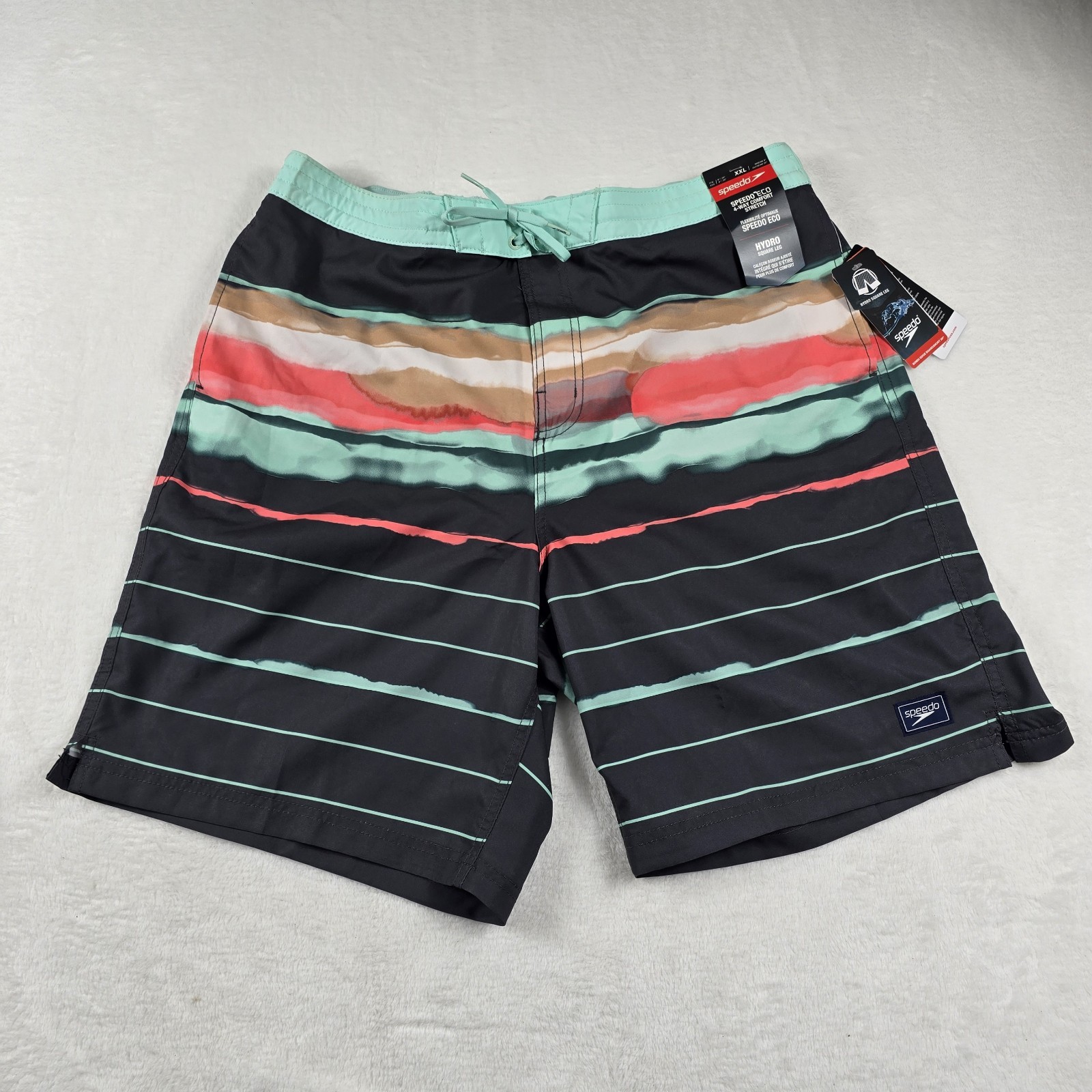 Speedo Board Shorts 9″ Men’s XXL Volcanic Ash Hydro Square Leg Eco Stretch New