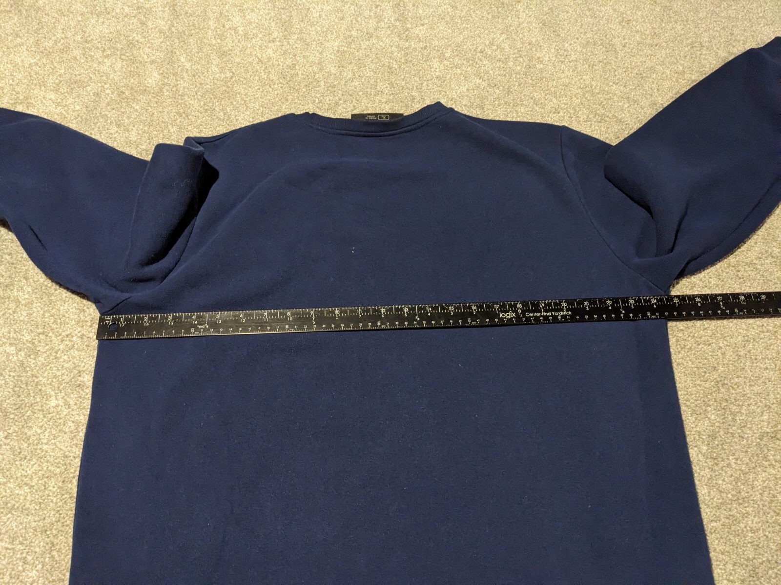 Troop Sweater Mens XL Sweatshirt Fleece Lined Crewneck Logo Spellout Navy Blue