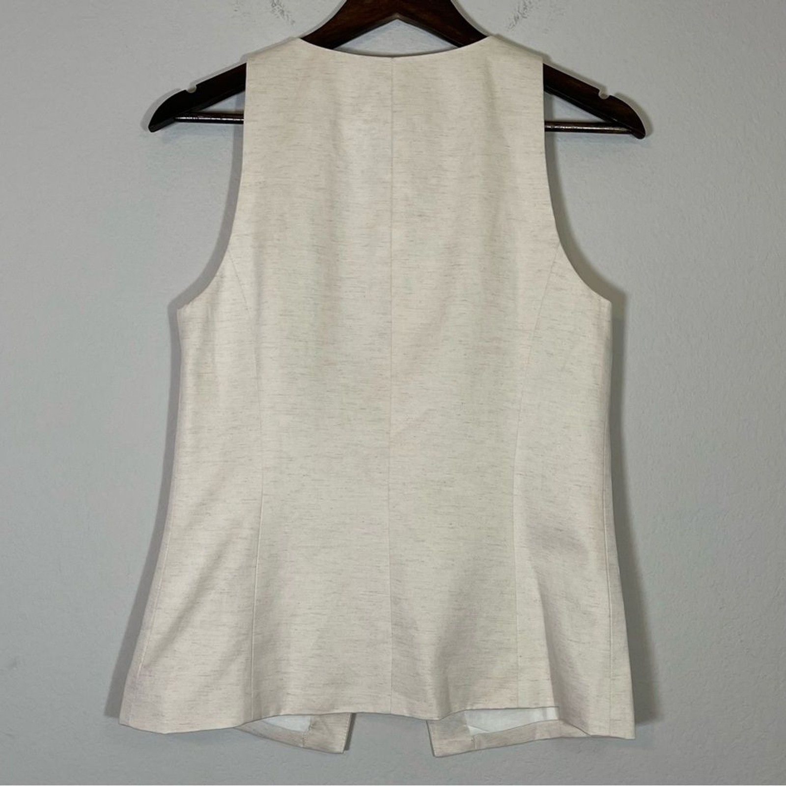 Madewell NWT Crewneck Cutaway Vest in Drapey Twill Size 0 in Vintage Ivory