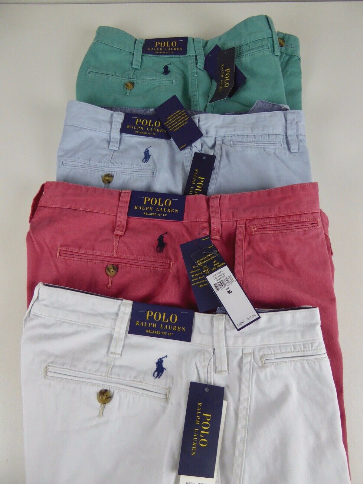 Polo Ralph Lauren Relaxed Fit 10″ Inseam Twill Shorts w Pony NWT $75 100% Cotton