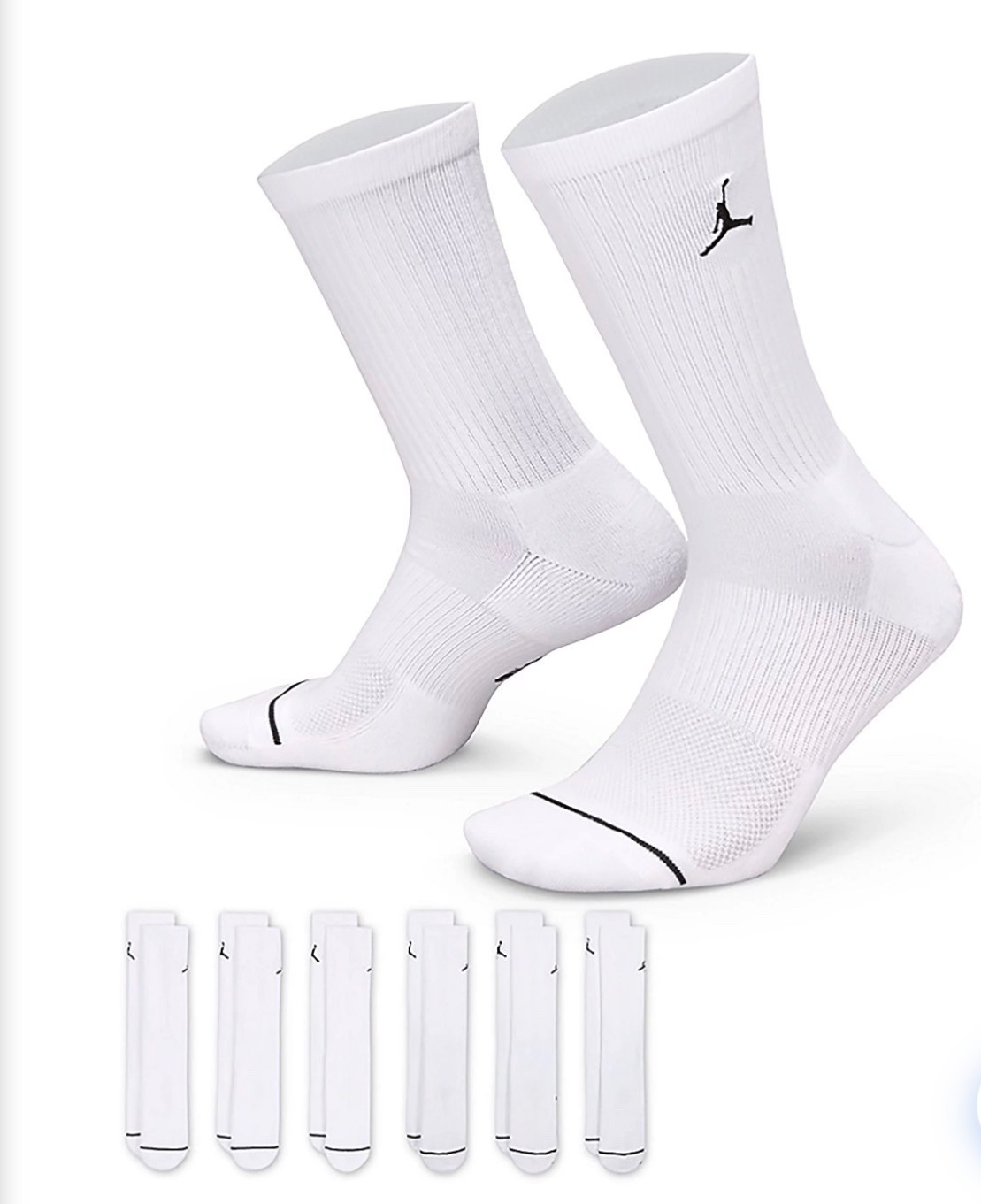 Jordan Everyday Plus Crew Sock – Pack of 6 Large Women’s 10-13 Men’s 8-12 NWT