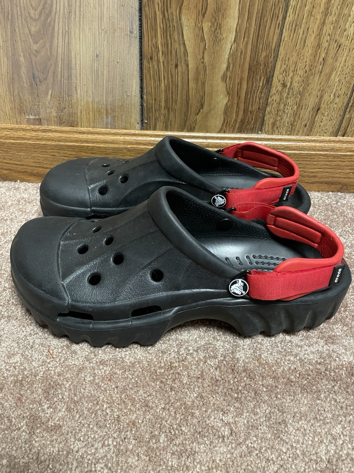 Crocs Off Road Sport Clogs Slides Slip On Adjustable Slingback Mens Sz 12 Black