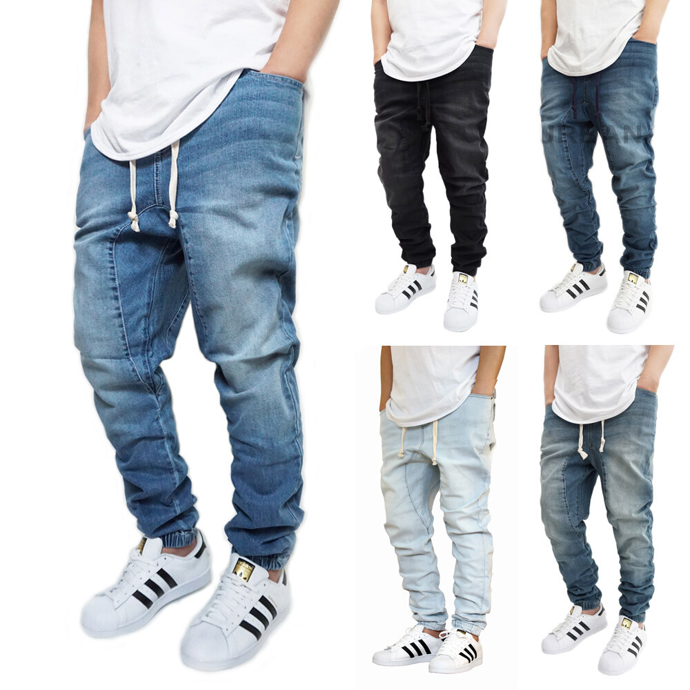 MEN’S DENIM SLIM FIT JOGGER PANTS *5 COLORS *FAST SHIPPING*
