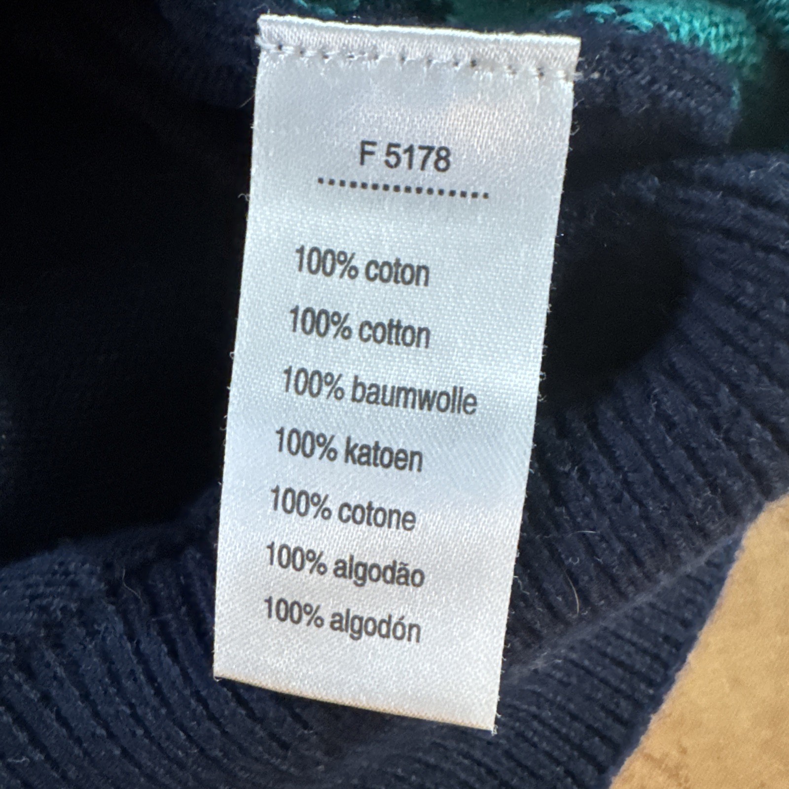 Lacoste Sweater Men’s 6 XL Blue Argyle Knitted 100% Cotton V-Neck Golf Pullover
