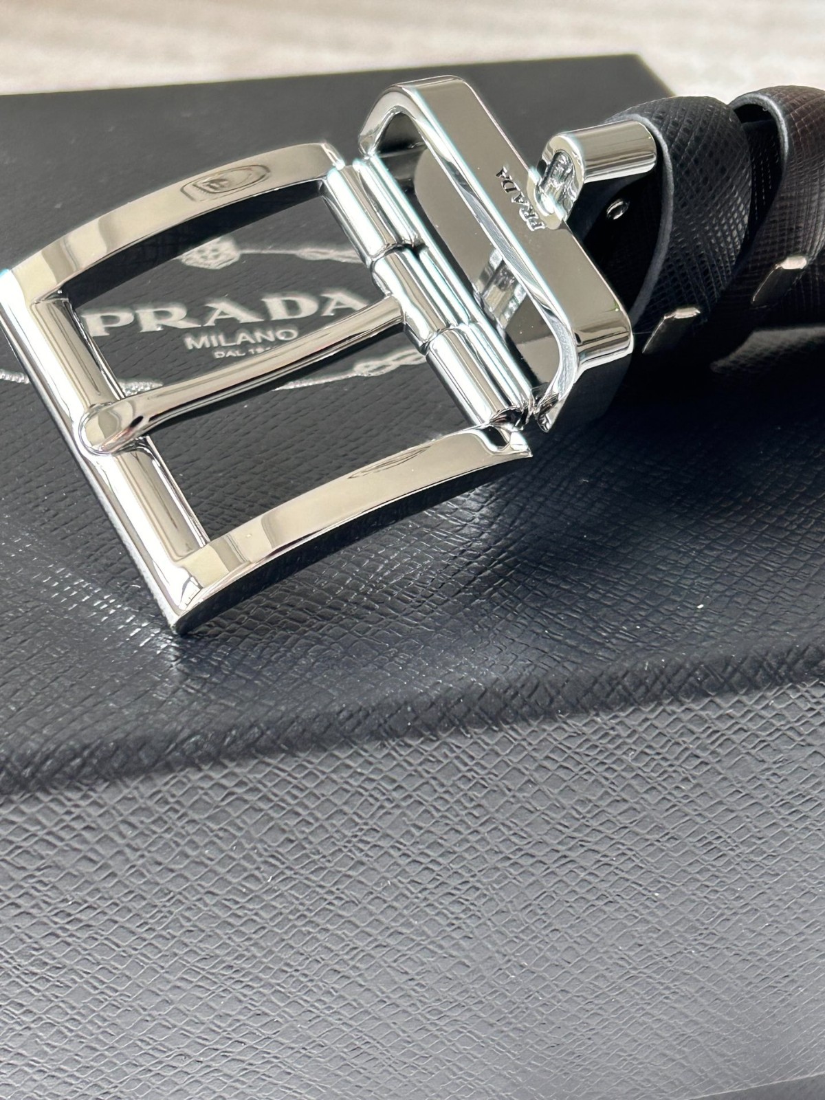 Prada men’s Black/Brown double-sided wearing belt