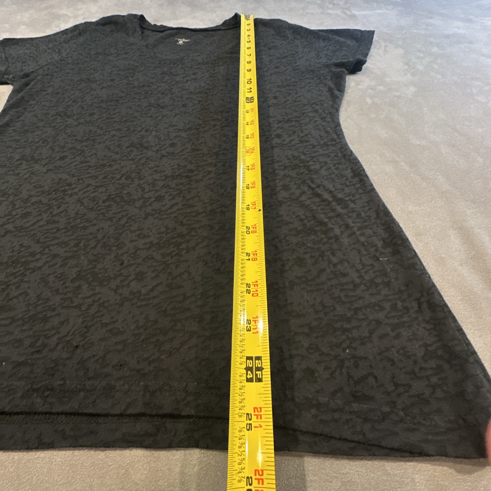 Y2K Grunge Indie Semi Sheer Burnout Tee Black Short Sleeve Fitted Top Womens XL